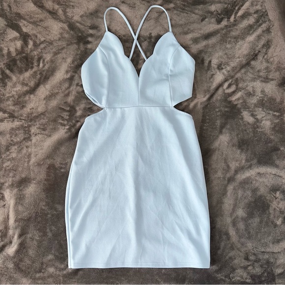 Blue Blush Cut Out Mini Dress - Large - Baby Blue - Picture 3 of 6